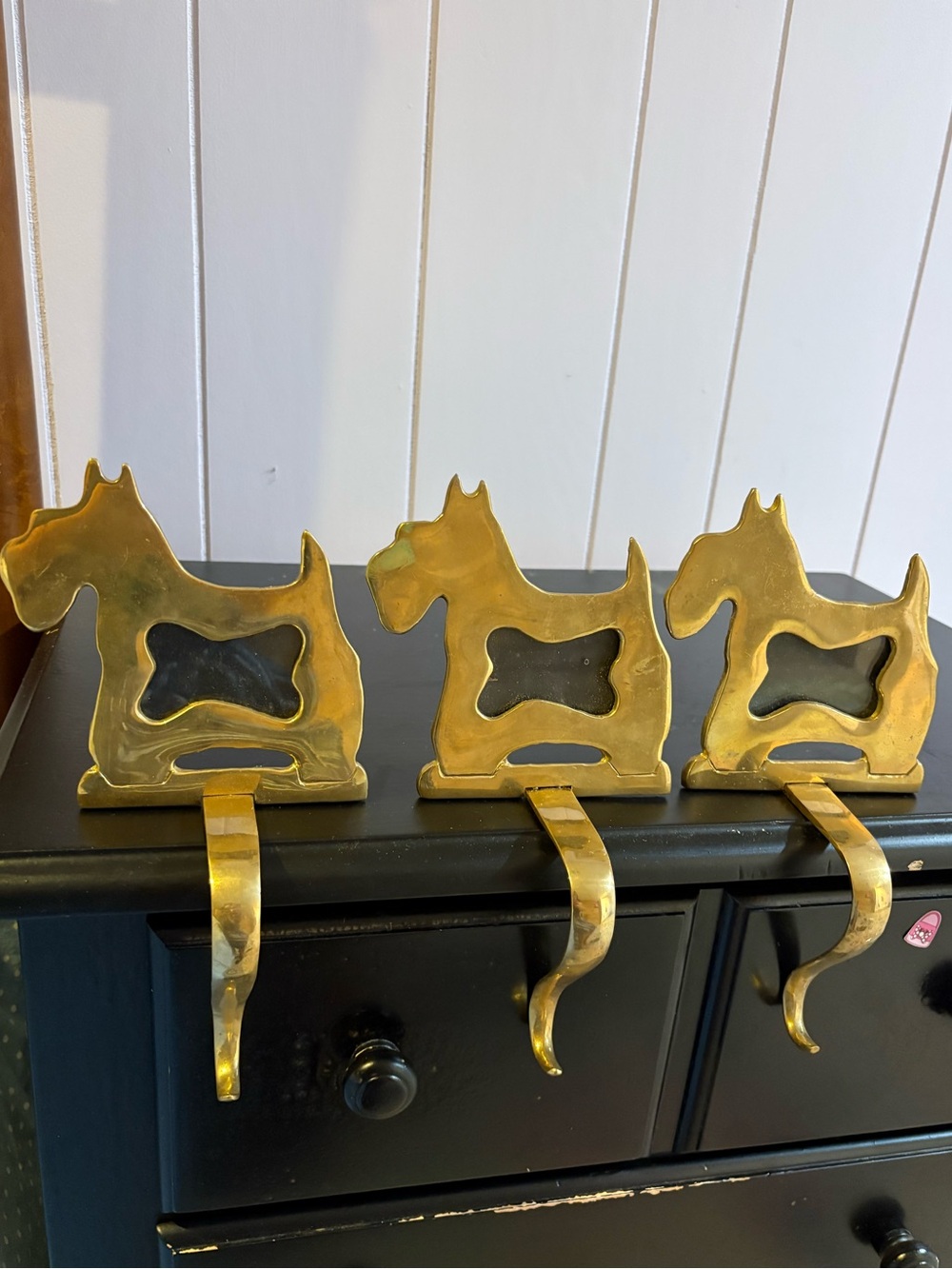 Lot 3 Vtg Scottie Stocking Holder
Picture Frame Lillian Vernon Solid Brass